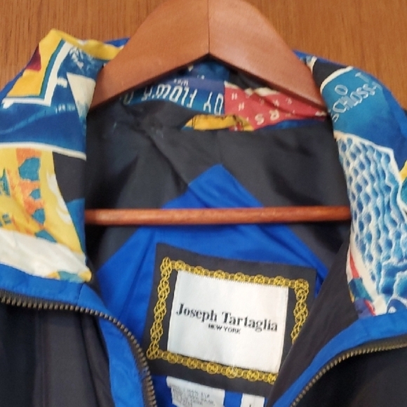 Joseph Tartaglia Vintage Black and Blue Windbreaker with Retro Graphic Design - Picture 11 of 13